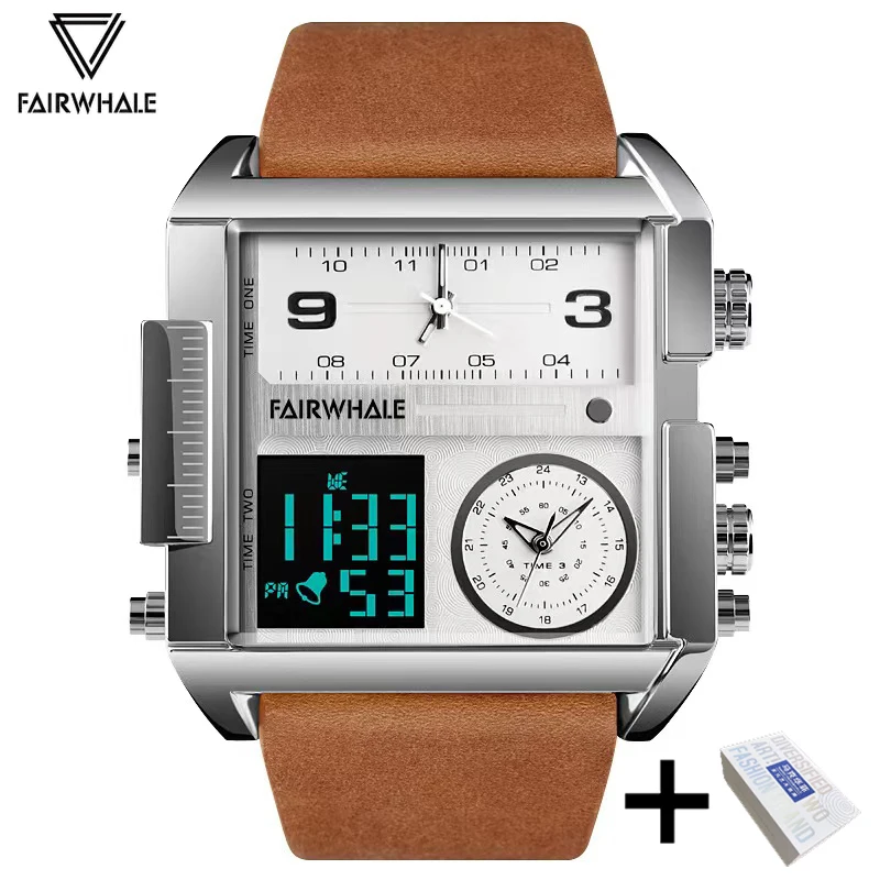 Fairwhale Retro Square Electronic  Men's Watch