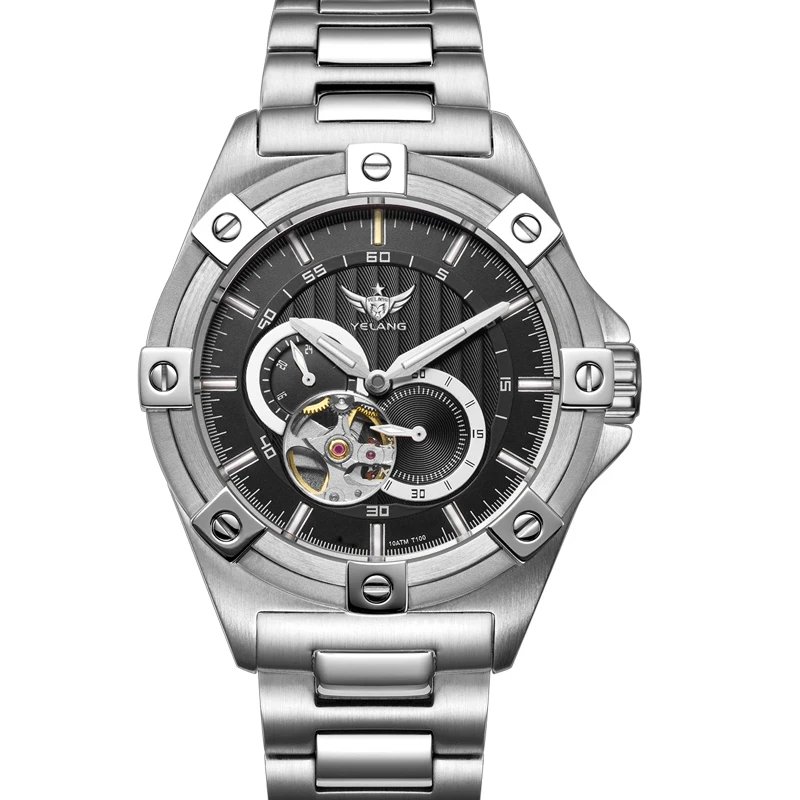 Yelang V1024 Men Brand Watches 44mm Japan miyota 82S7 Automatic Mechanical movement. 100m Water Resistant.