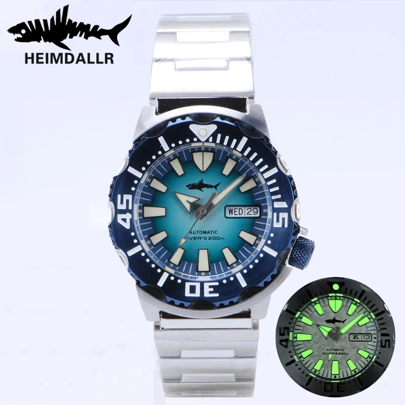 HEIMDALLR V2 Monster Men's Automatic Diver Watch. Sapphire Crystal 200m Water Resistant. NH36A Mechanical Watch.