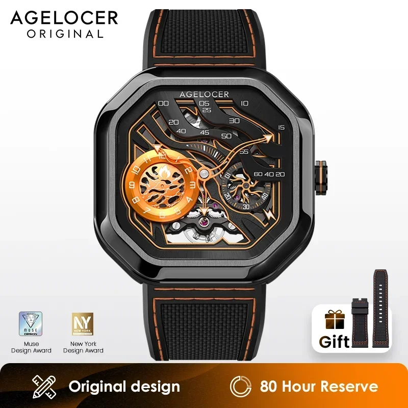 Men's Volcano Watch Original Luxurious Skeleton Design Automatic Mechanical Watch