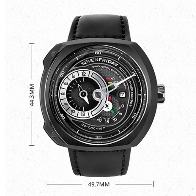 SF Q1/01 Men's Fashionable Swiss Automatic Mechanical Watch. 47mm. Water Resistant. Self-Winding. Skeleton.