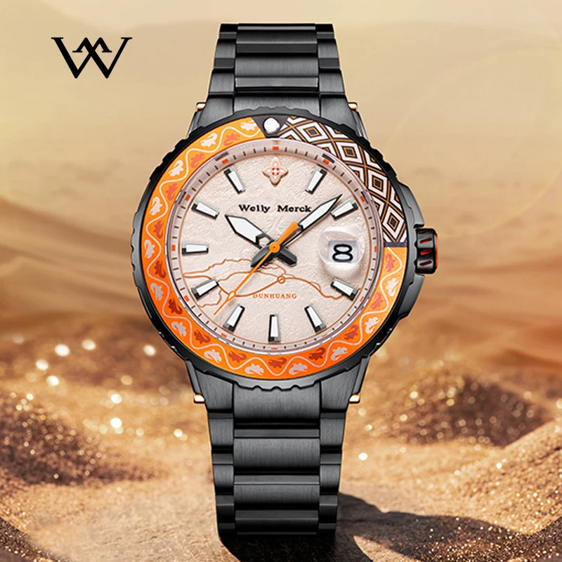 WM Watch Automatic Mechanical Original Brand Watches. Limited Edition Collaboration Series. Welly Merck Wrist Watch For Men