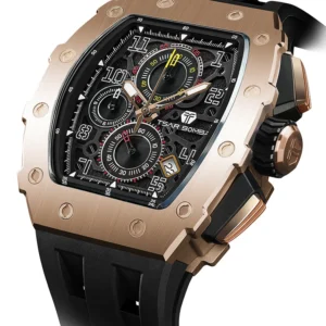 TSAR BOMBA TB8204--S Watch for Men. Japan Quartz Chronograph 50M Water Resistant.