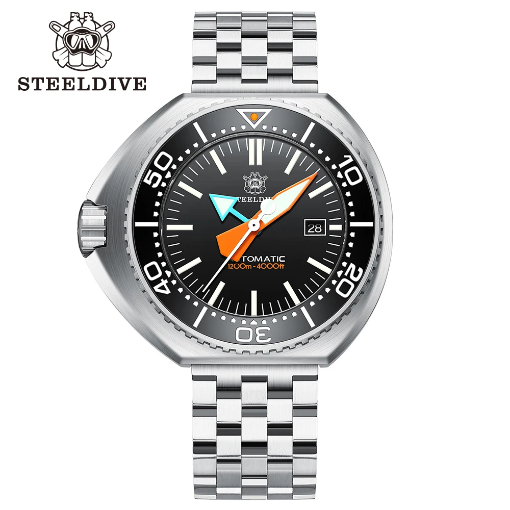 STEELDIVE SD1985  Super Diver. Japan Movement 1200M Water Resistance. Left-Crown . Sapphire Glass . Automatic Mechanical Deep Dive Watch.