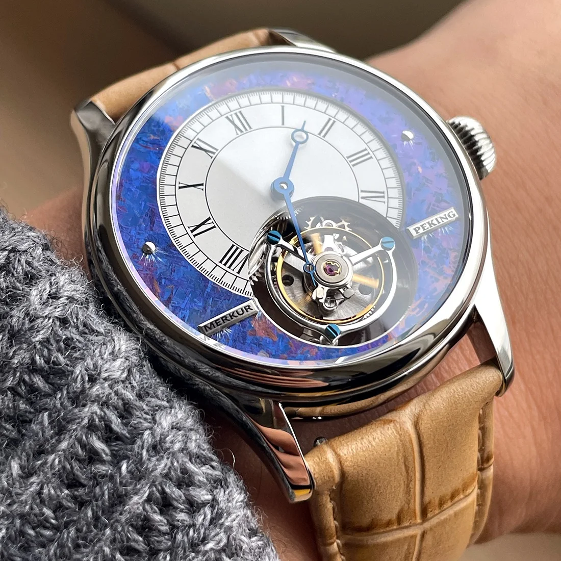 42mm Merkur Mens Watch. Mechanical Hand Wind Watch.