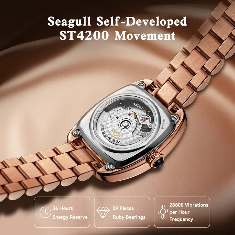 Seagull Ladies Watch. Mocha Mousse Womens Automatic Mechanical Watch. - Image 6
