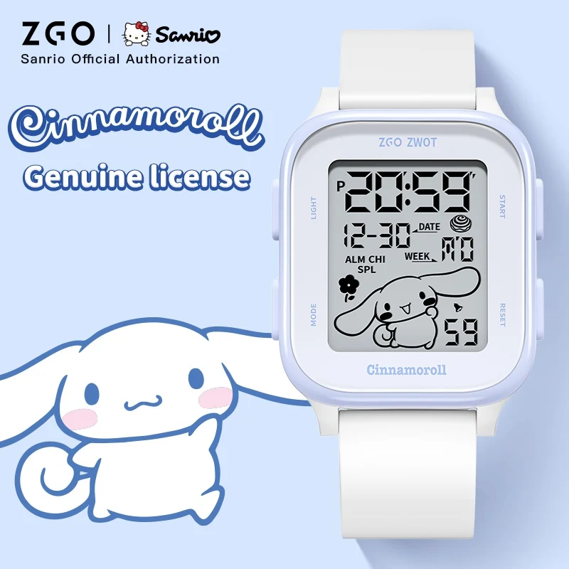 ZGO Sanrio Cinnamoroll Kids watch For girls students Cute simple style square digital electronic watch